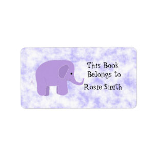 Cute Elephant Bookplate Label