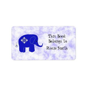 Cute Elephant Bookplate Label