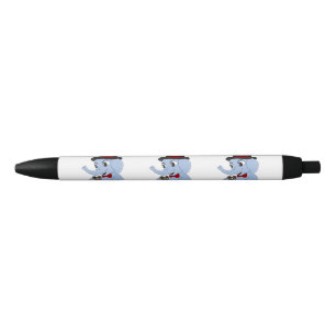 Cute elephant boy cartoon black ink pen