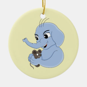Cute elephant boy cartoon ceramic tree decoration