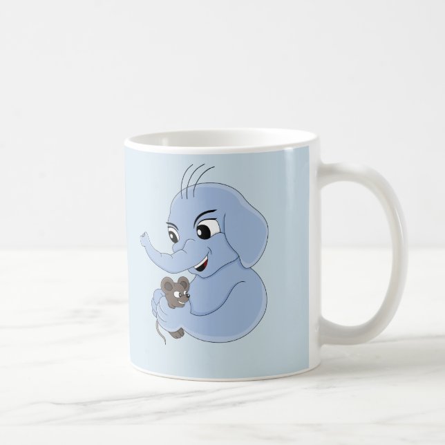 Cute elephant boy cartoon coffee mug (Right)