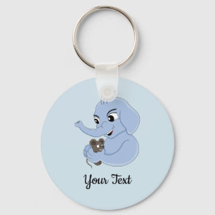Cute elephant boy cartoon keychain