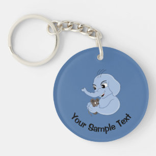 Cute elephant boy cartoon keychain