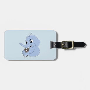 Cute elephant boy cartoon luggage tag
