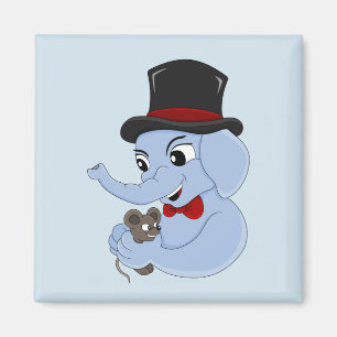 Cute elephant boy cartoon magnet
