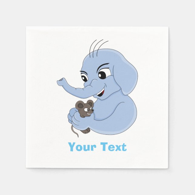 Cute elephant boy cartoon napkins (Front)