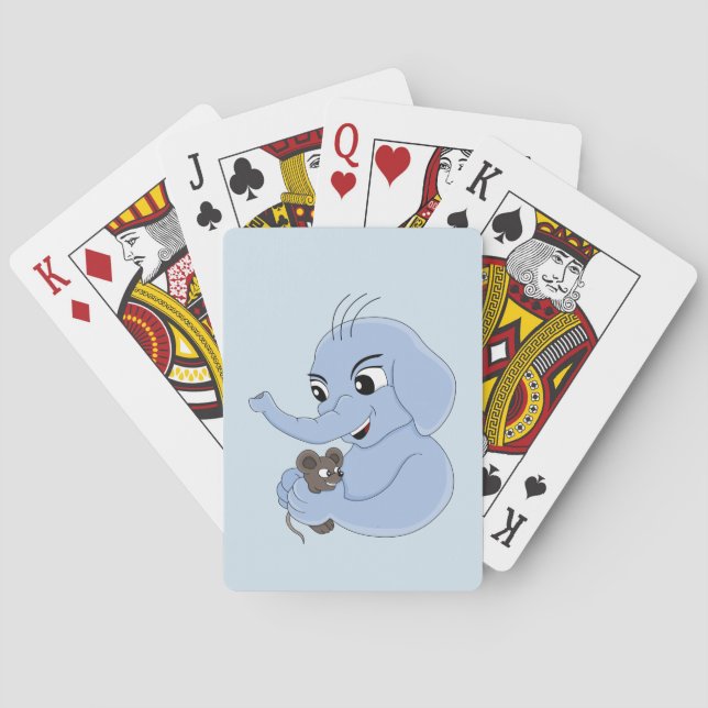 Cute elephant boy cartoon playing cards (Back)