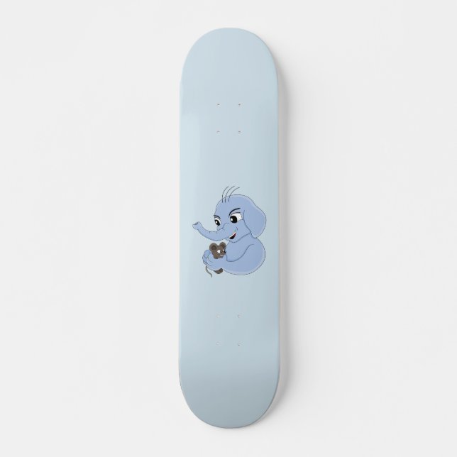 Cute elephant boy cartoon skateboard (Front)