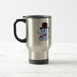 Cute elephant boy cartoon travel mug