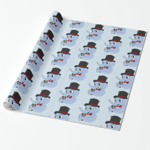 Cute elephant boy cartoon wrapping paper
