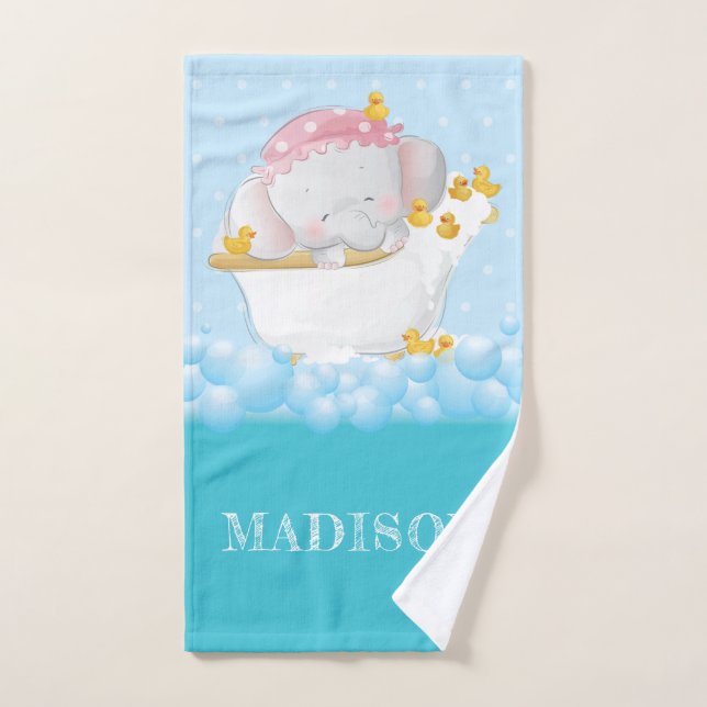 Cute Elephant Bubble Bath Hand Towel (Hand Towel)