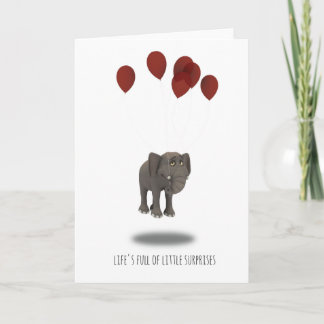 Cute Elephant Card, Ideal for Unexpected Pregnancy Announcement