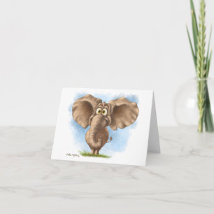 Cute Elephant Cartoon Card