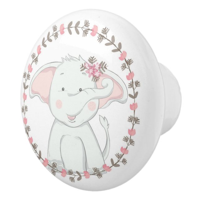 Cute Elephant Ceramic Knob (Right)