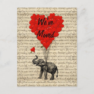 Cute elephant change of address card