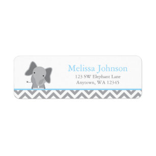 Cute Elephant Chevron Light Blue