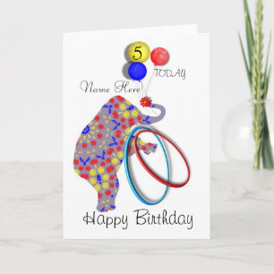 Cute Elephant Child's Personalized Birthday Card