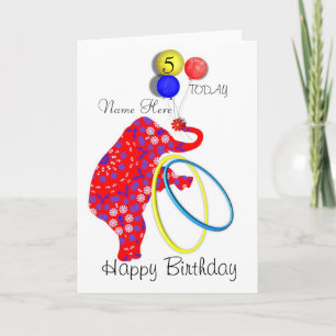 Cute Elephant Child's Personalized Birthday Card