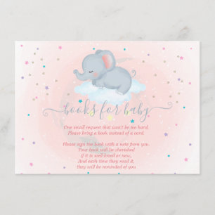Cute elephant,Cloud, Stars Baby Shower Enclosure Card