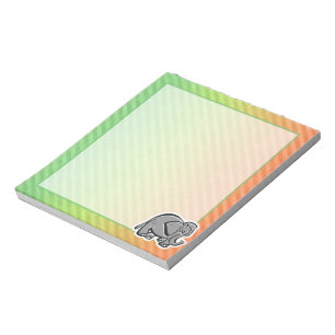 Cute Elephant; Colourful Notepad