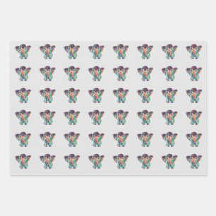 Cute Elephant Colourful Wrapping paper Sheet