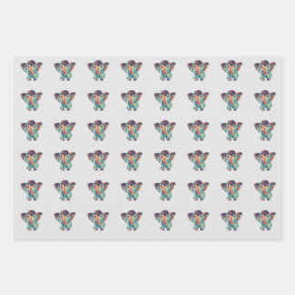 Cute Elephant Colourful Wrapping paper Sheet