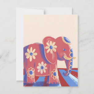 Cute elephant congratulations pastel colours postcard