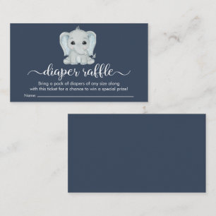 Cute Elephant Diaper Raffle Baby Shower Enclosure Card