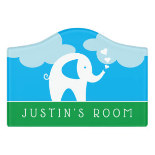 Cute elephant door sign for kid's room or nursery
