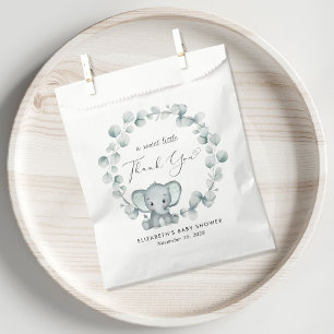 Cute Elephant Eucalyptus Baby Shower Thank You Favour Bags