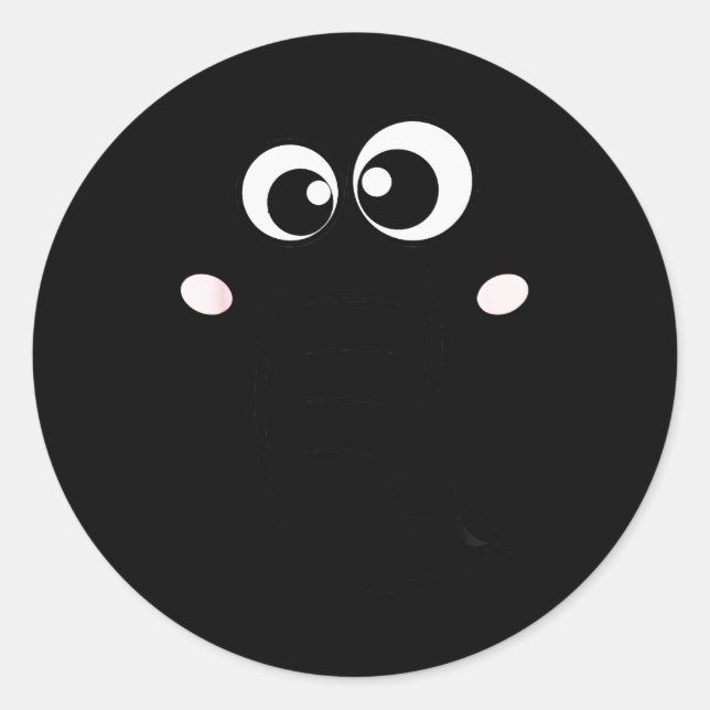 Cute Elephant Face Cartoon Style Easy Halloween Co Classic Round Sticker (Front)