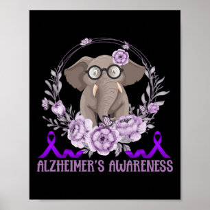 Cute Elephant Family Support Heimerheimer Poster