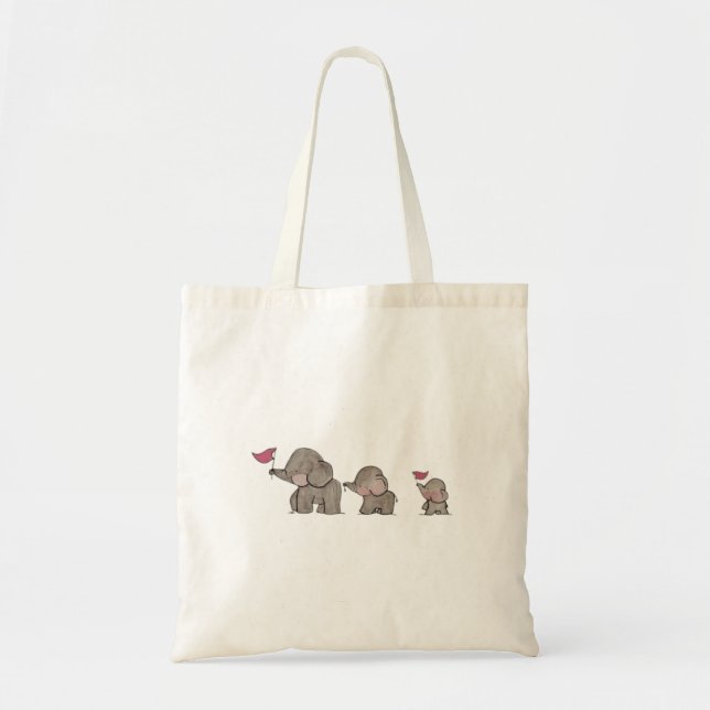 Cute Elephant Family Tote Bag (Front)