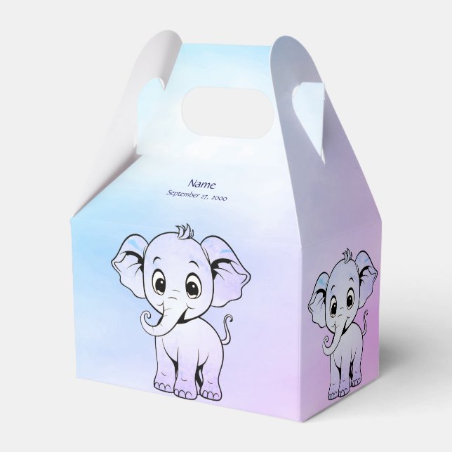 Cute Elephant Favour Box (Front Side)