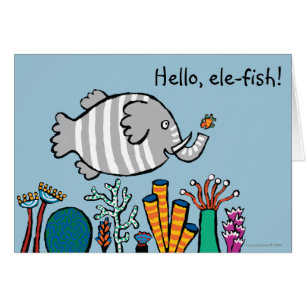 Cute Elephant Fish Scene with Coral