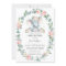 Cute Elephant Floral Greenery Baby Shower Girl