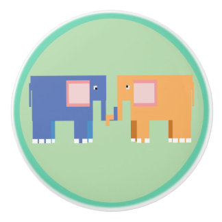 Cute elephant friends ceramic knob