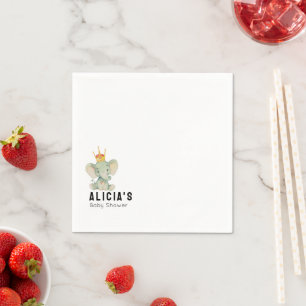 Cute Elephant Gender Neutral Baby Shower Napkin