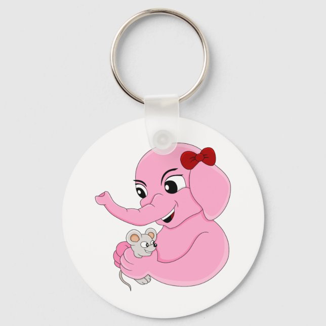 Cute elephant girl cartoon keychain (Front)
