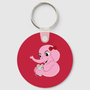 Cute elephant girl cartoon keychain