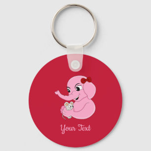 Cute elephant girl cartoon keychain