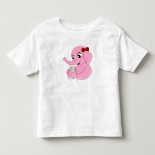 Cute elephant girl cartoon toddler t-shirt