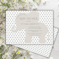 Cute Elephant Green Polkadot Baby Shower 
