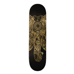 Cute Elephant hand drawn Henna floral Skateboard