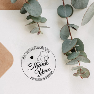 Cute Elephant Handmade Small Business Thank You  Rubber Stamp