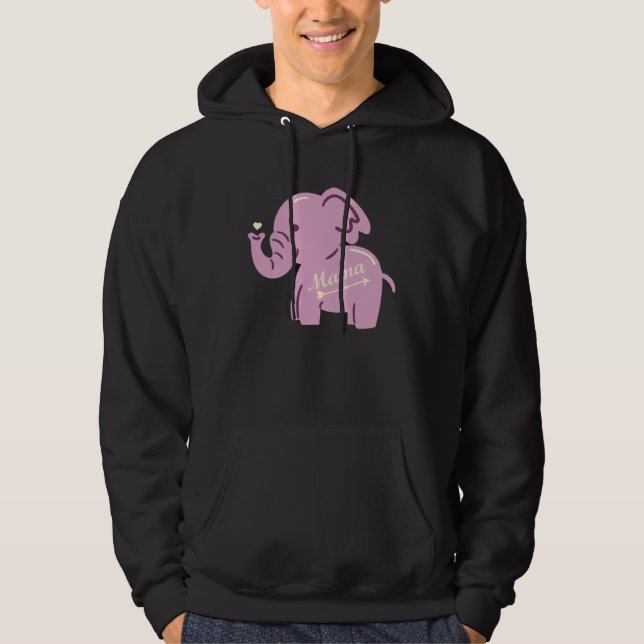 Cute elephant heart clothing mum mother mum elepha hoodie (Front)