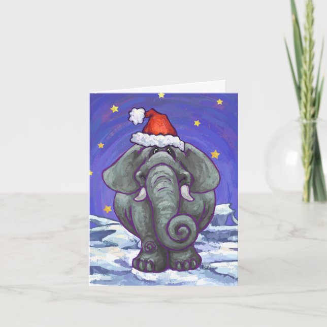 Cute Elephant Holiday Card (Front)