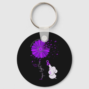 Cute Elephant Hope Fight Cure Sunflower Heimerheim Key Ring