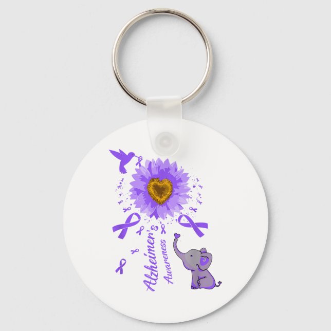 Cute Elephant I Will Remember For You Sunflower He Key Ring (Front)