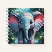 Cute Elephant in the Rain